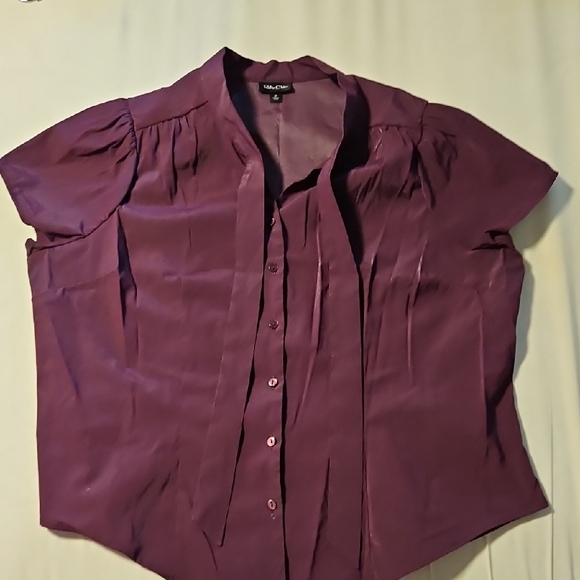 Retro Chic Deep Purple Blouse - Picture 1 of 5